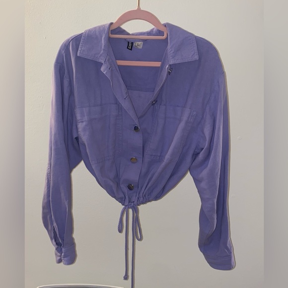 H&M Purple Drawstring Lightweight Jacket - Picture 4 of 7